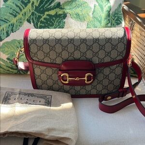 Gucci Red and Beige Crossbody Bag